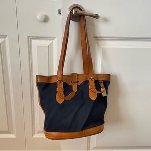 Dooney & Bourke Cabriolet Navy Blue Bucket Bag Purse